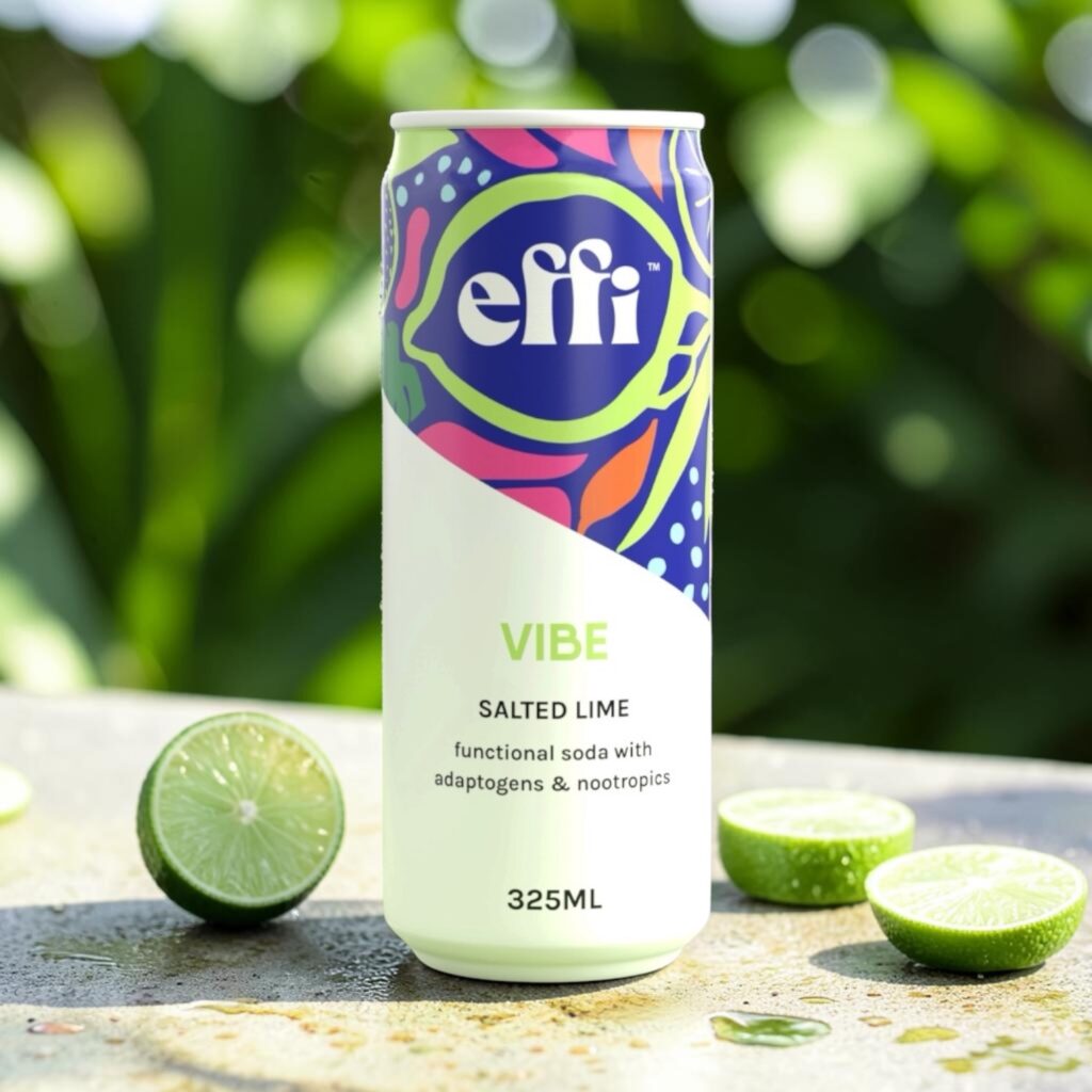 A can of effi VIBE functional soda